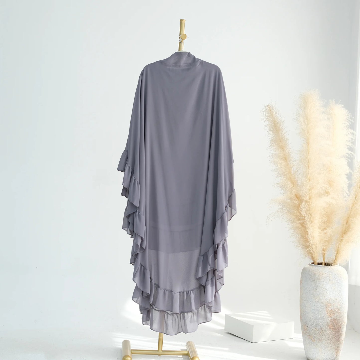 Long Chiffon Khimar Abaya Niqab Muslim Maxi Hijab for Women – Elegant Islamic Prayer & Ceremonial Clothing