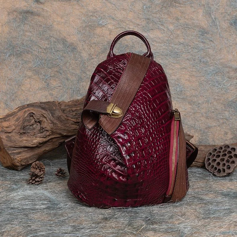 2025 Vintage Handmade Leather Backpack for Women, Genuine Cowhide Travel Bookbag, Luxury Designer School Bags for Ladies & Girls