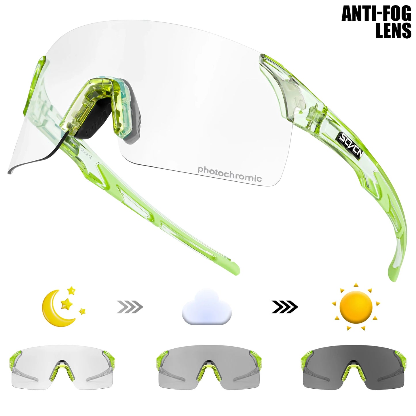 SCVCN New MTB Anti Fog Photochromic Sunglasses Men Outdoor Anti-fog Cycling Glasses Bicycle Women Bike MTB UV400 Sports Eyewear
