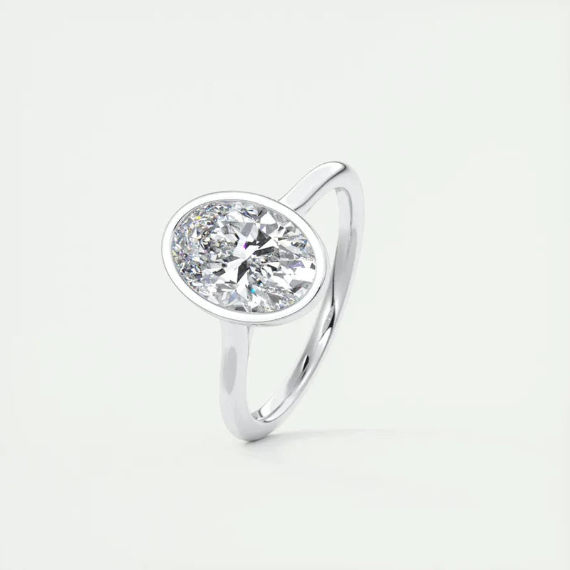 Lnngy 925 Sterling Silver Engagement Rings Fashion Dazzling Oval Zircon Solitaire Ring 14K Gold Plated Jewelry Gifts For Women