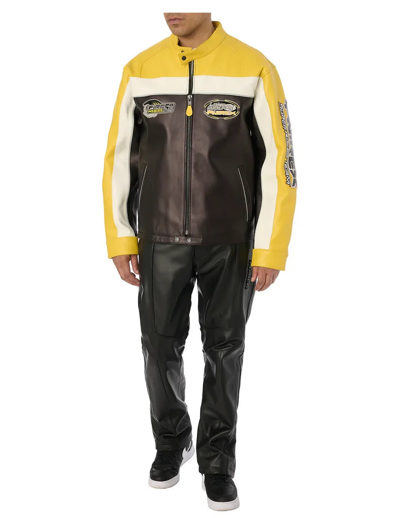 AVIREX new LONE WOLF RACER JACKET men's European lambskin motorcycle racing suit riding suit fashion casual leather jacket coat