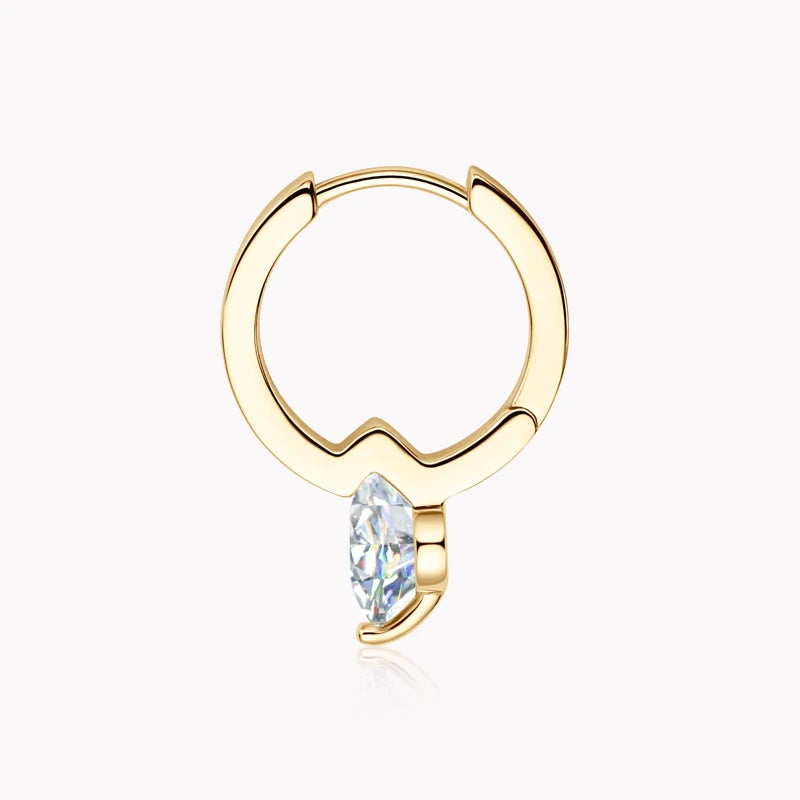 Solitaire 1ct D Moissanite Earrings for Women 2023 Diamond Sterling Silver Hoop Earrings 925 Drop Earrings Girls 14k Gold Plated