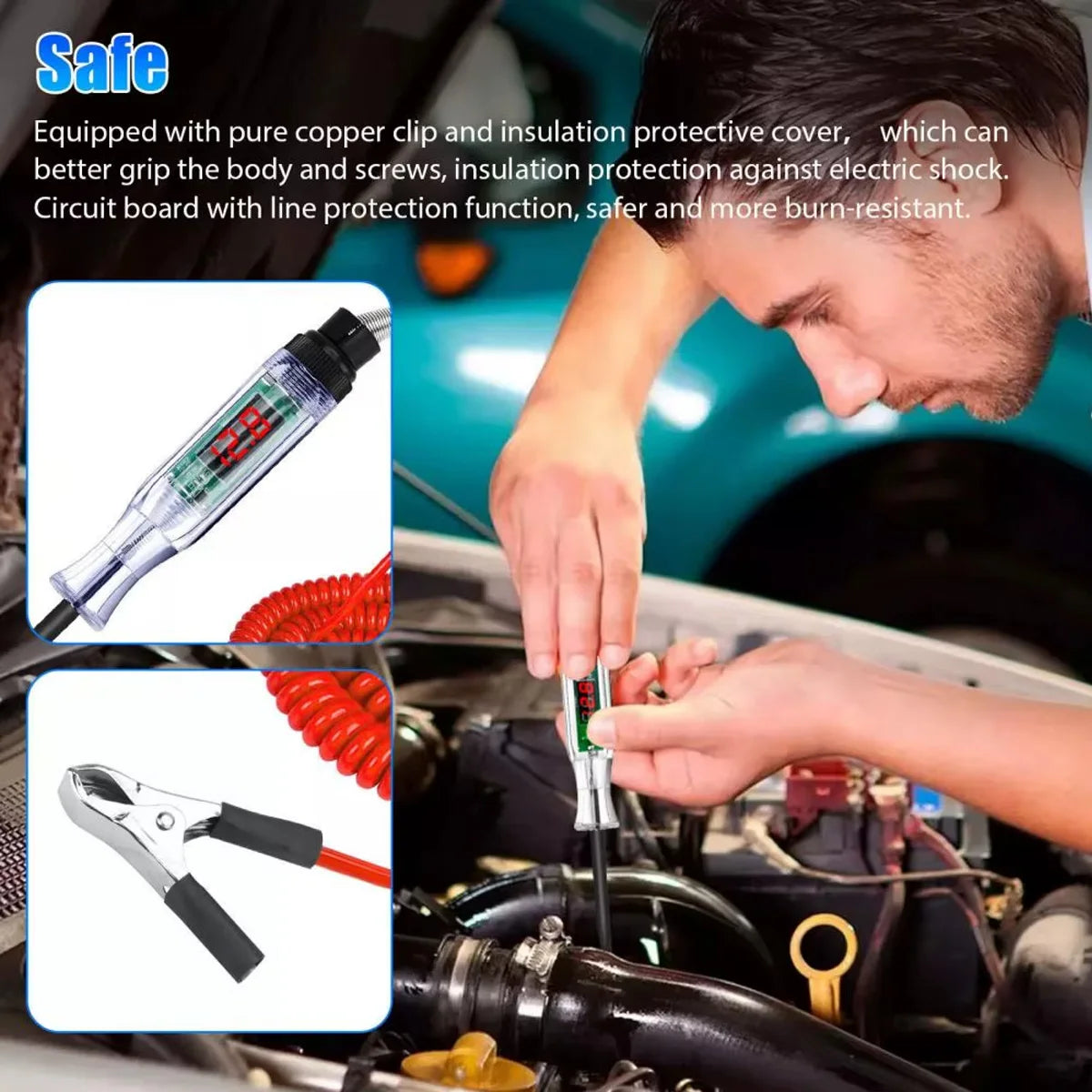 1pc Voltage Circuit Test Pen 6v 12v 24v 48v Automotive Spring Wire Diagnostic Probe Test Pen Measuring Pen Repair Tool