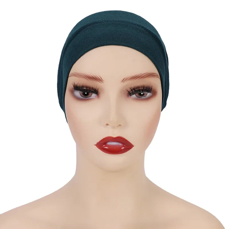 Cotton Muslim Underscarf Inner Tube Cap Islamic Eid Prayer Hijab Bottom Hat Headwear Arab Women Wrap Headscarf Turban