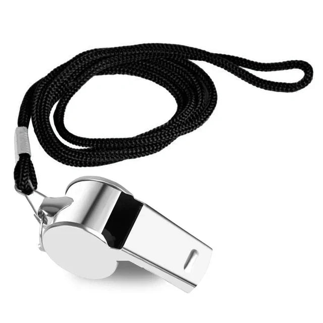 Metal Whistle with Rope Professional Soccer Referee Extra Loud Whistle for Football Basketball Sports Training Outdoor Survival