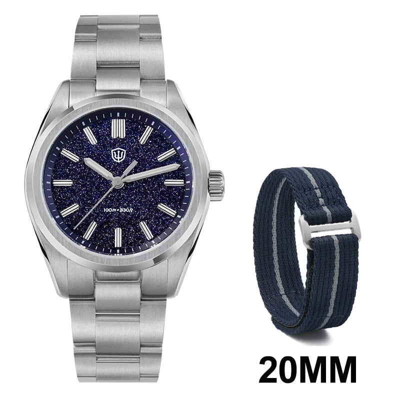 Watchdives WD0003B Original Design Aventurine Dial Men Watch VH31 Sweep Seconds Quartz Movement 36mm Watches Luminous Waterproof