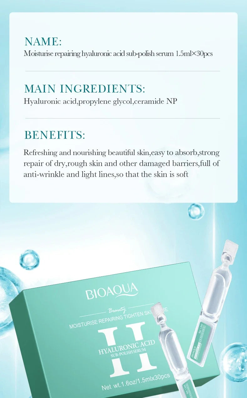 30pcs/box BIOAQUA Retinol Vitamin C Hyaluronic Acid Serum for Face Moisturizing Firming Hydrating Facial Essence Face Skin Care