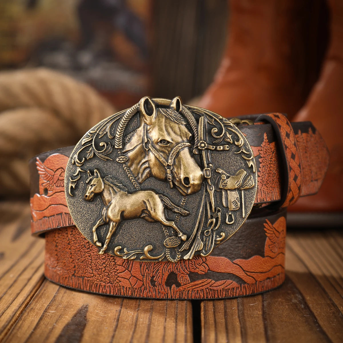 Vintage and fashion collision! PU leather alloy buckle waistband, for both men and women, to create a personalized western styl