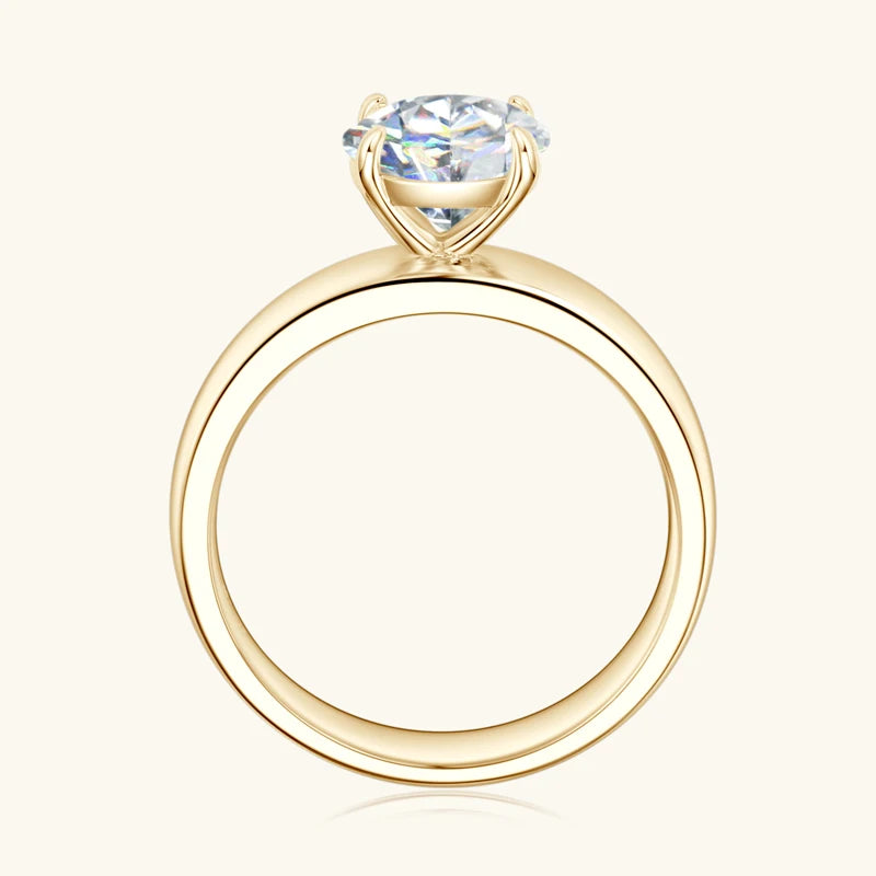 Lnngy 8mm Moissanite Solitaire Ring Certified 925 Sterling Silver Wide Chunky Rings For Women Girls Wedding Party Jewelry Gift