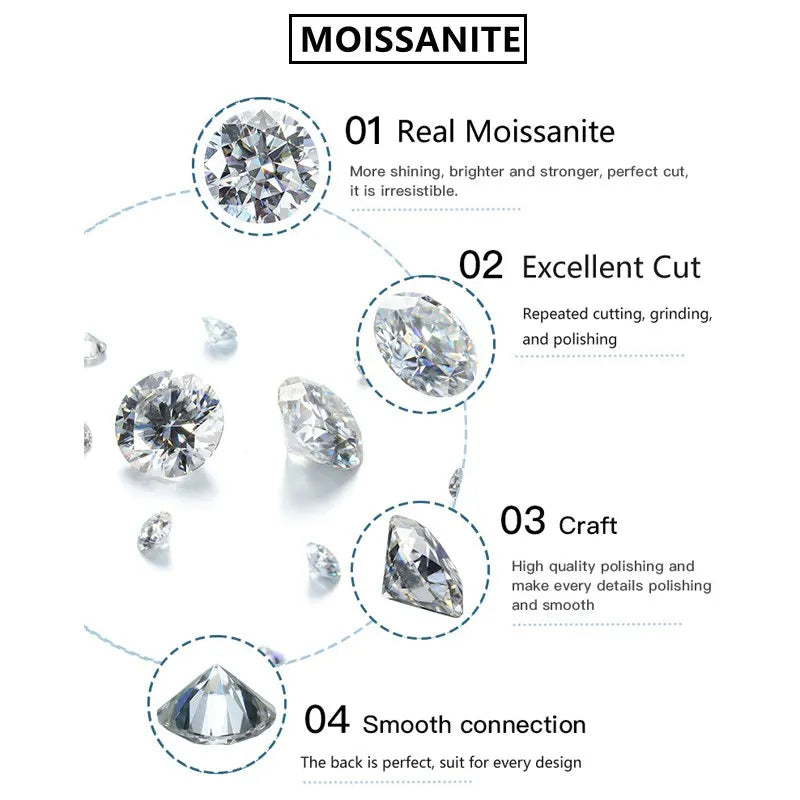 Lnngy 2mm Moissanite Bracelet Korean Ins 925 Sterling Silver Paper Clip Chain Adjustable Bracelets For Women Simple Hand Jewerly
