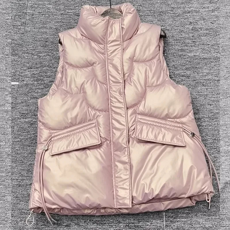 2023 New Down Cotton Vest for Women Autumn Winter Lightweight Vest Casual Loose Jackets Coats Women Fashion Sleeveless Parkas