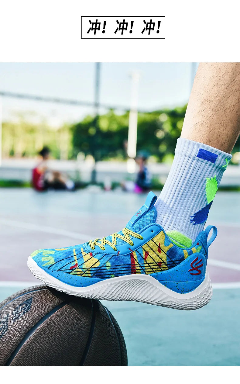 Summer New Men's Casual Shoes Breathable Comfortable Running Large Size Basketball Shoes Fashionable Versatile Couple Shoes