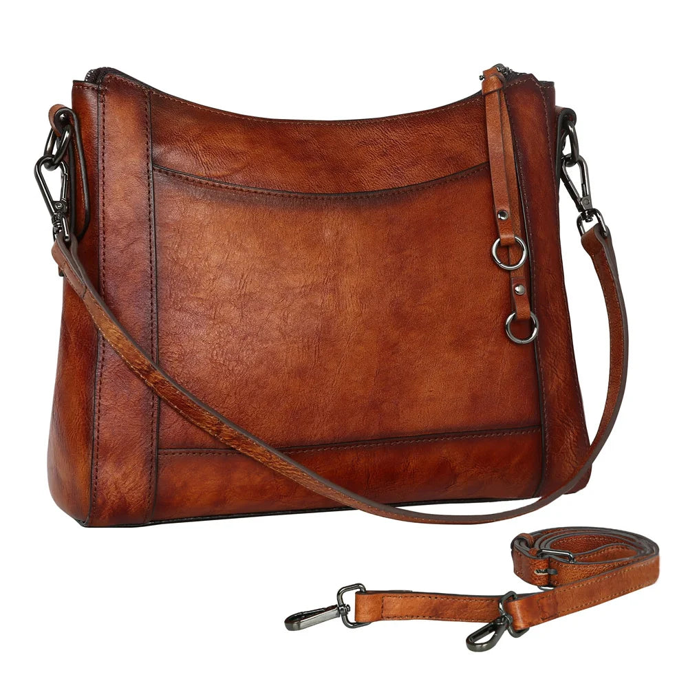MOTAORA High Quality Genuine Leather Crossbody Bags For Women Satchel Purse Hobo Handbags Ladies Vintage Shoulder Bag 2025 New