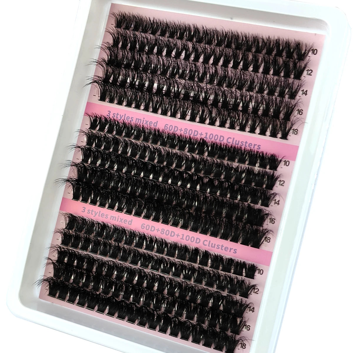 15Rows DIY 5D Fluffy Lash Clusters 60D/80D/100D Thick Eyelash Clusters Wispy Individual Lashes 10-20mm Cluster Eyelash Extension