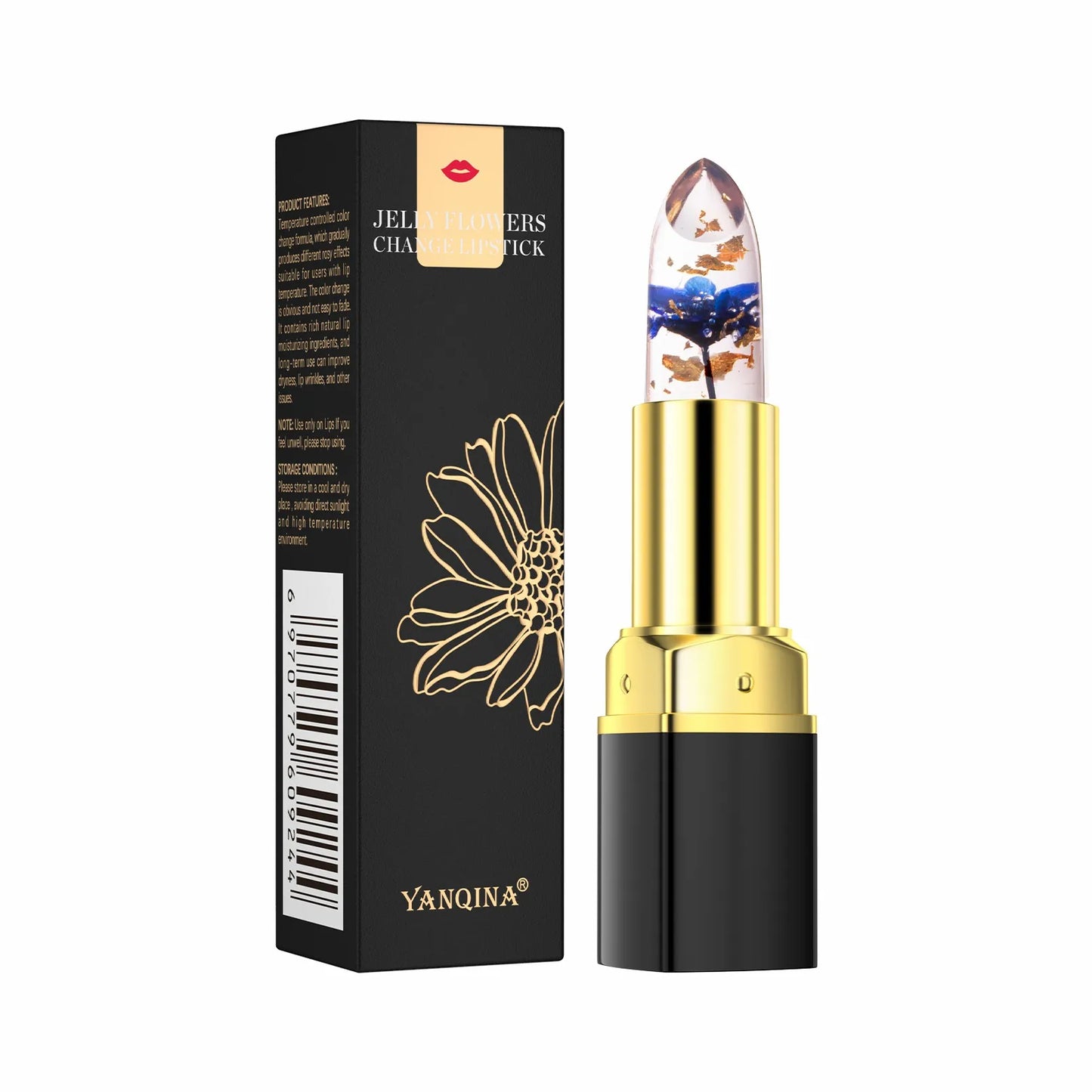 Temperature Color Changing Lip Balm Crystal Jelly Flower Lipstick Gloss Transparent Long Lasting Moisturize Lips Makeup Cosmetic