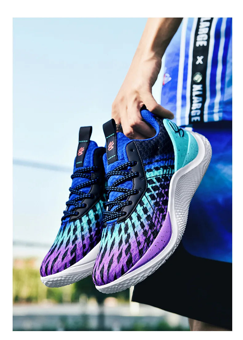 Summer New Men's Casual Shoes Breathable Comfortable Running Large Size Basketball Shoes Fashionable Versatile Couple Shoes