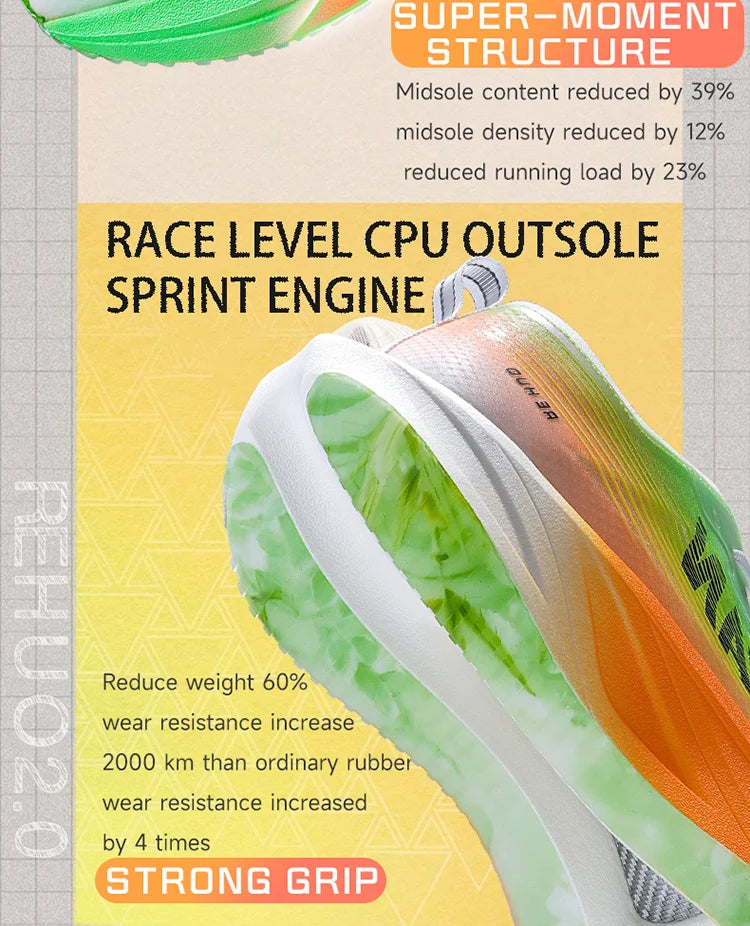 IRUNSVAN HEAT 2.0 Carbon Plate Sneakers Marathon Racing Professional Running Shoes Men Athletic Training Sport Shoes