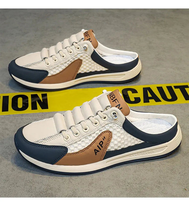 2025 Summer New Half Carrier Men's Shoes Soft Sole Casual Comfortable Sneakers Men's Slip-on Beanie Shoes sneakers for men