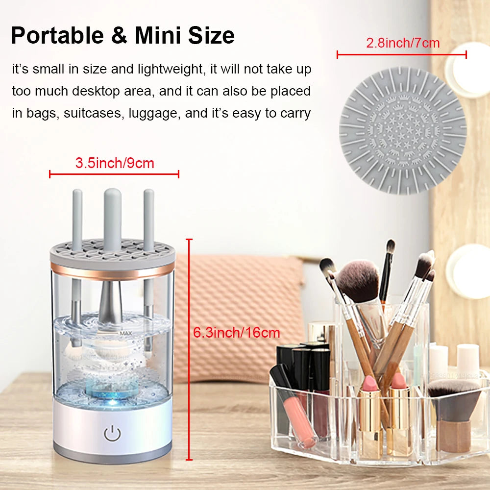 Makeup Brush Cleaner Automatic Electric Cosmetic Makeup Brush Cleaner USB Portable Makeup Brush Washing Machine Rotary Cleaning