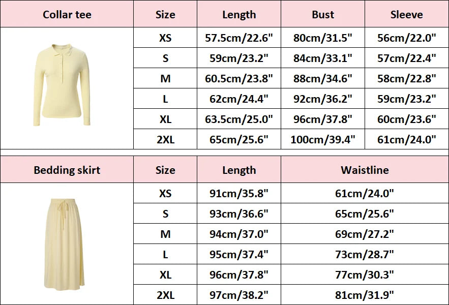 AP 2025 Spring/Summer Women Turn-Down Collar Tee & Cotton Blend Skirt Set