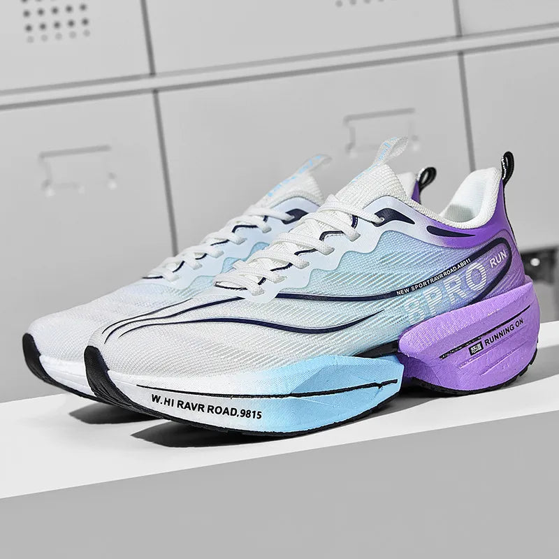 Marathon Full Palm Carbon Plate Sports Running Shoes Men Breathable Lightweight Women Comfortable Anti Slip Speciality Sneakers
