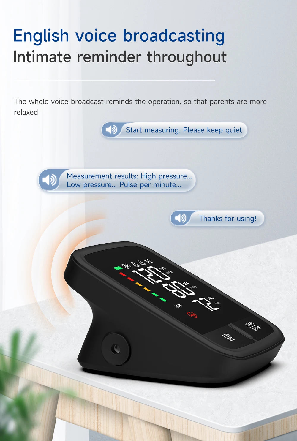 🩺 Yongrow Voice Portable Upper Arm Blood Pressure Monitor,LED Display | Rechargeable | Digital Tonometer | Voice Broadcast | Arm Sphygmomanometer