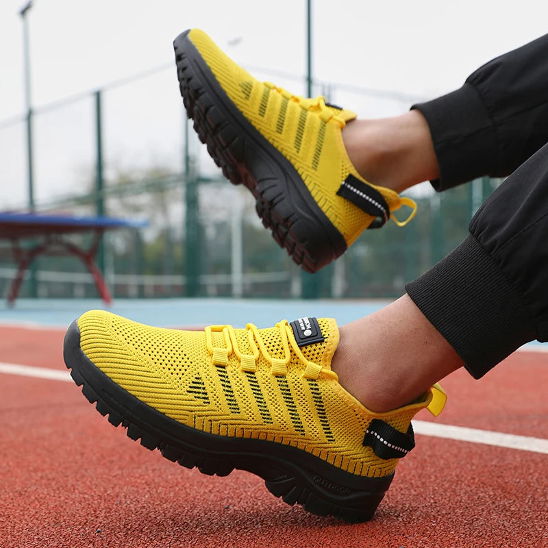 2025 Men's Running Shoes Knitted Mesh Breathable Fashion Casual Sports Shoes Comfortable Fitness Lightweight Men's Casual Shoes