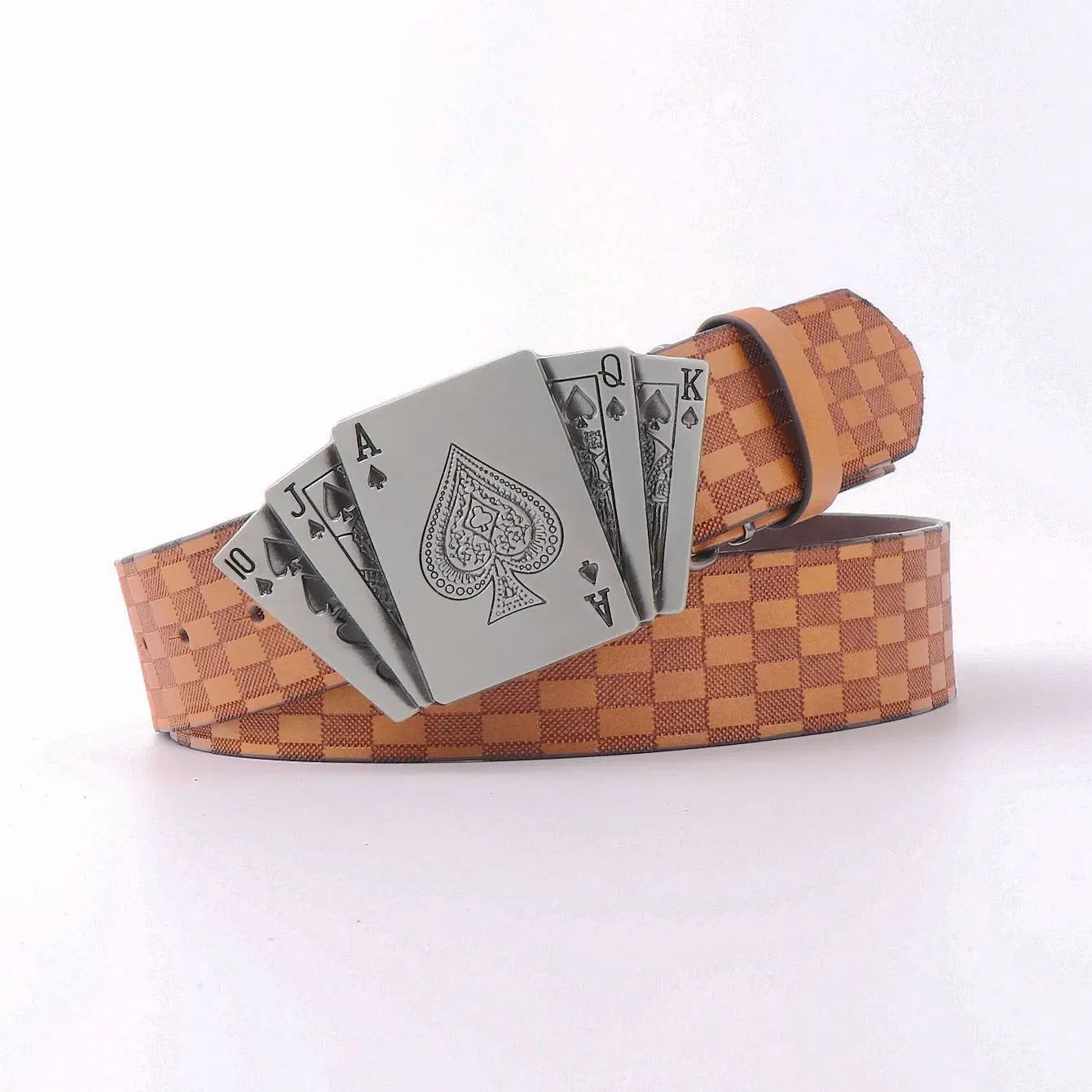 A men's and women's casual retro belt Western style! PU leather belt with metal buckle, suitable for daily work wear