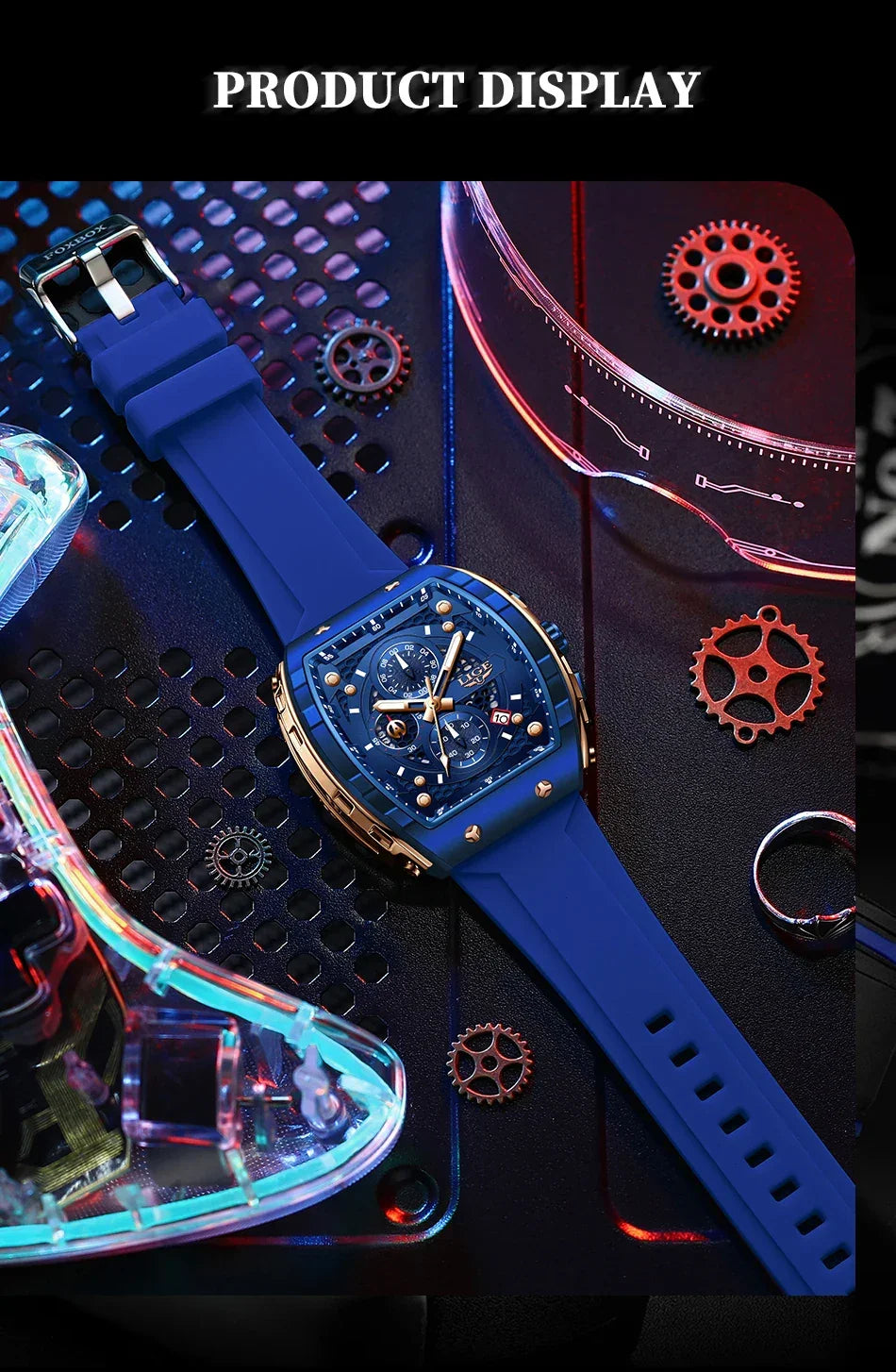 LIGE Top Brand Men's Watches Luxury Square Quartz Wristwatch Waterproof Luminous Chronograph Watch for Men Date Clock