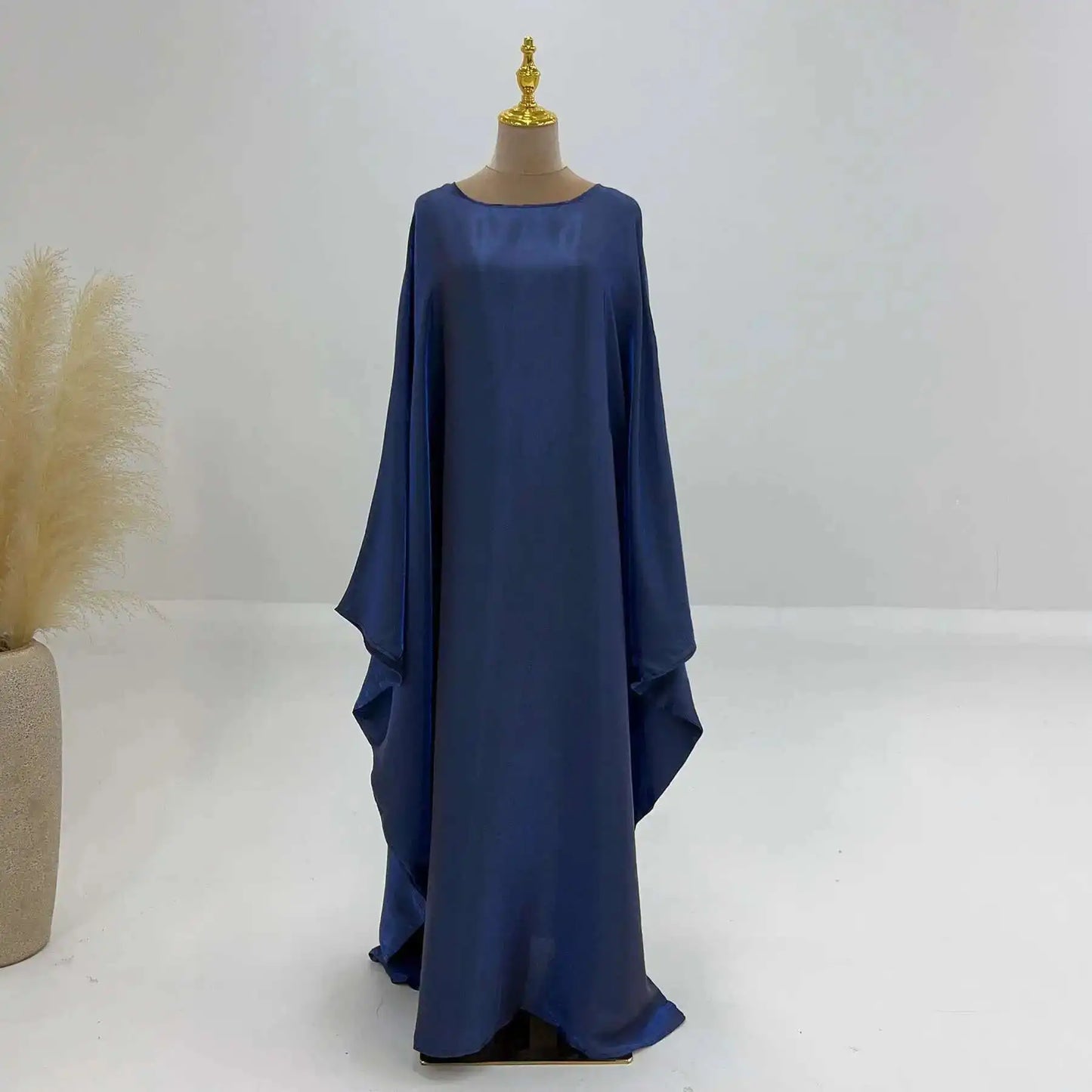 LANMREM Elegant Party Long Dress Women Many Colors Fashion Round Neck Batwing Sleeves Loose Dresses Fashion New Clothing 32C1950