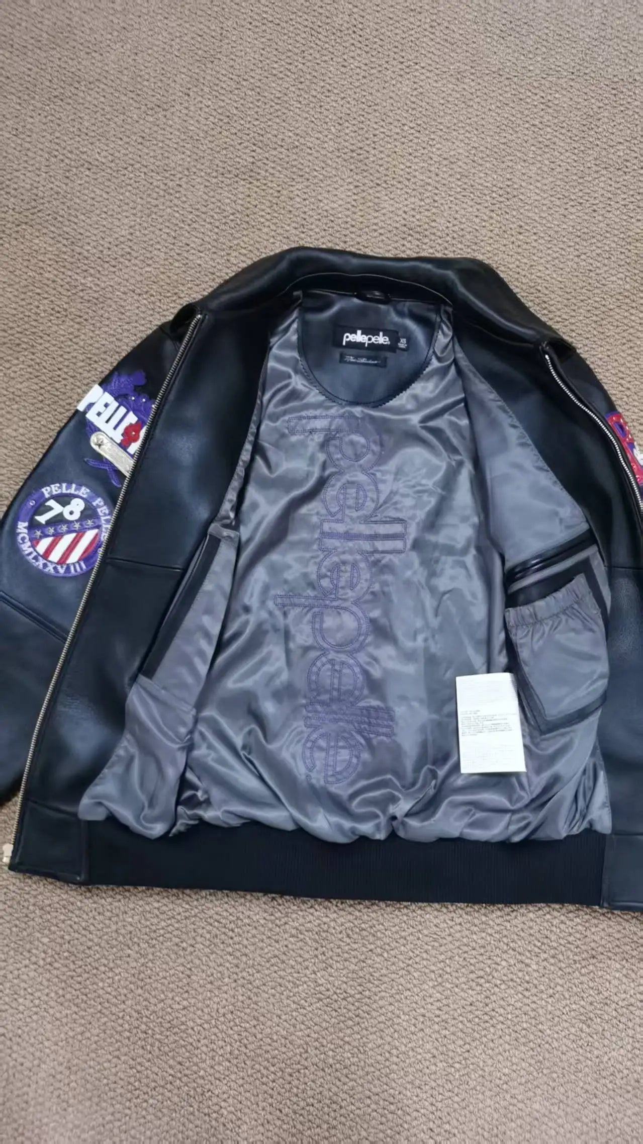 US size men's Hip Hop Sheep skin Varsity Jacket Embroidered Diamond Classic Casual Sport genuine leather Coat tops