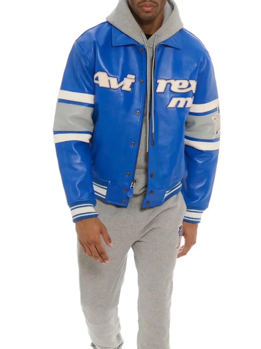 New listing Europe lamb skin embroidery men leather leather jacket American size fashion casual flight suit sheepskin loose coat