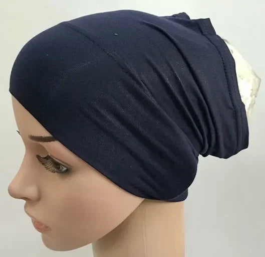 Cotton Muslim Underscarf Inner Tube Cap Islamic Eid Prayer Hijab Bottom Hat Headwear Arab Women Wrap Headscarf Turban