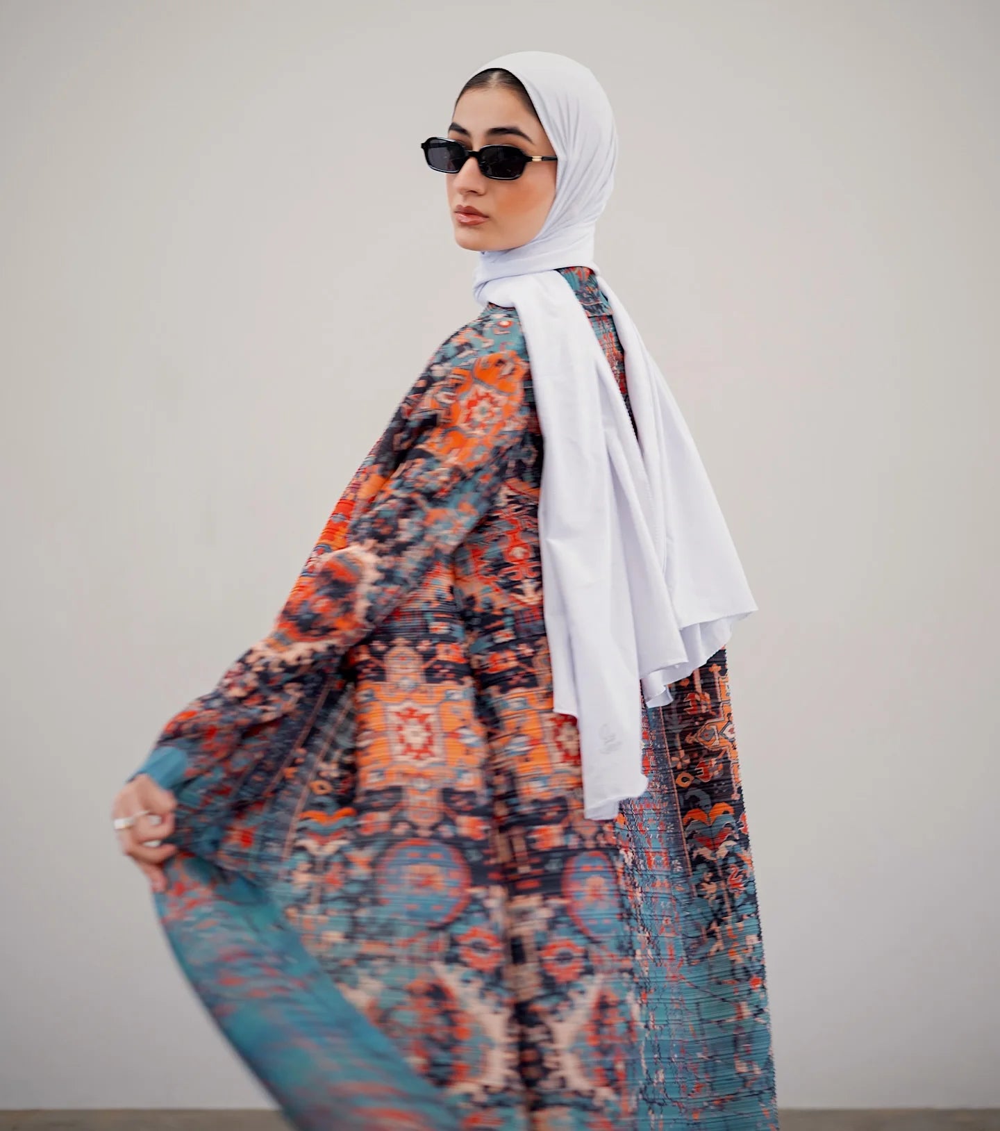 KAF Women Abaya 2025 New Retro Printing Cardigan Lace-up Design Loose Large Size Fashion Female ABaya Festival Dress