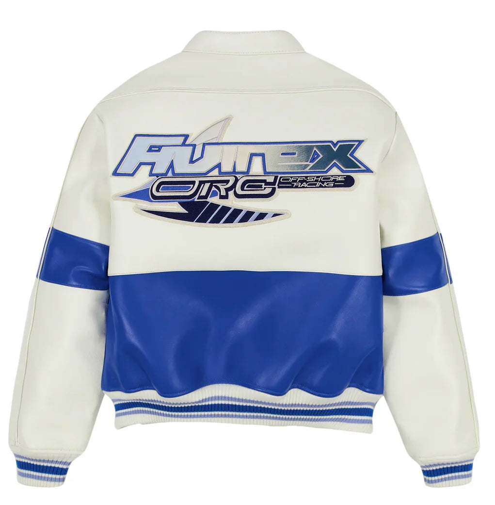 AVIREX Spring New OFF SHORE RACING JACKET European antique sheepskin jacket men's casual embroidered applique art coat tops