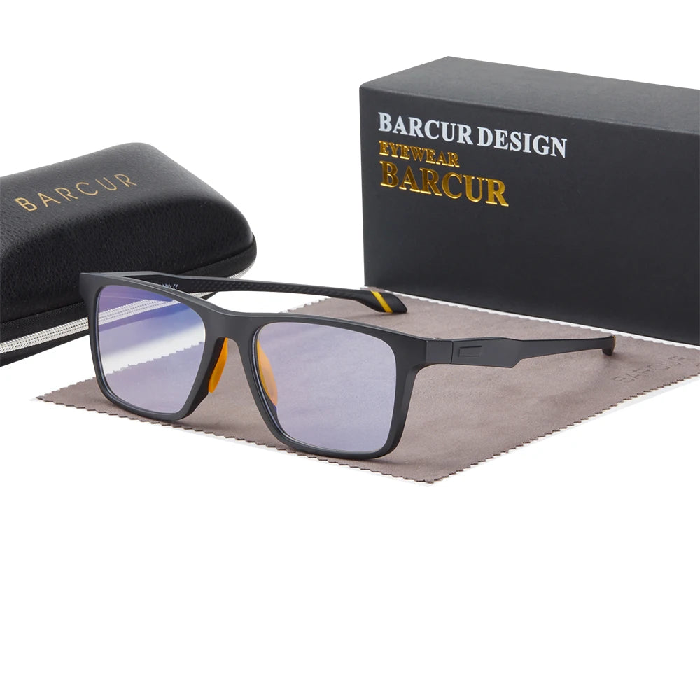 BARCUR Men Anti Blue Light Glasses Fashion Personality TR-90 Secondary Footnotes Goggles Woman Reading Glasses Accessories
