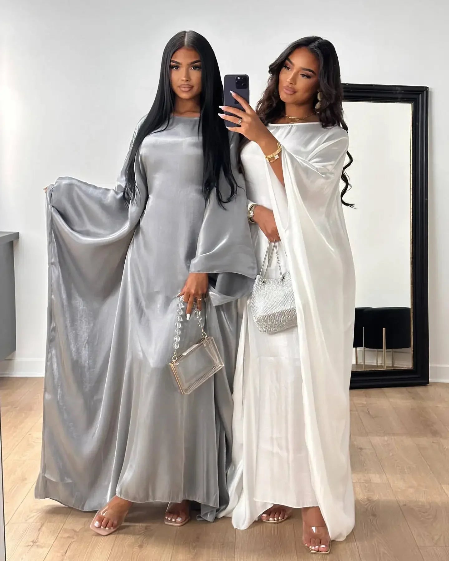 Shiny Butterfly Abaya Inside Belt Muslim Party Long Dress Summer Abayas for Women Dubai Luxury Turkey Islam Clothes Kaftan Robe