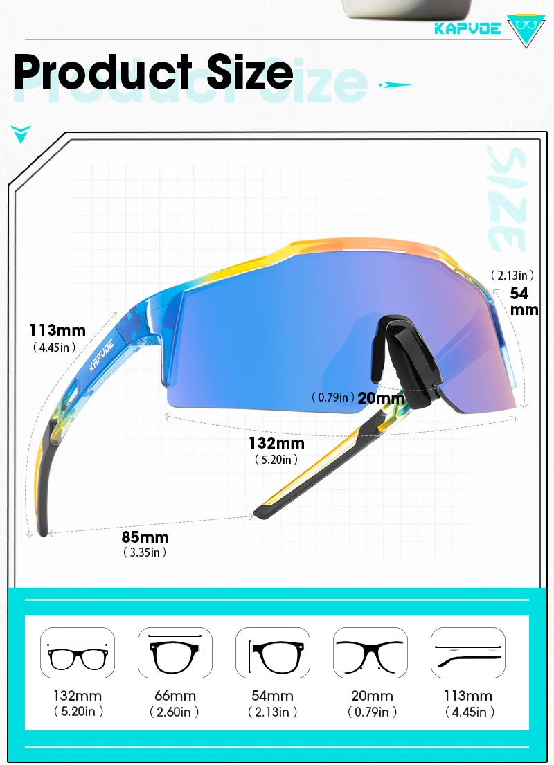 KAPVOE Photochromic Child Sunglasses Bicycle Cycling Glasses Teenagers Sports Glasses Boys Girls Windproof UV400 Goggles