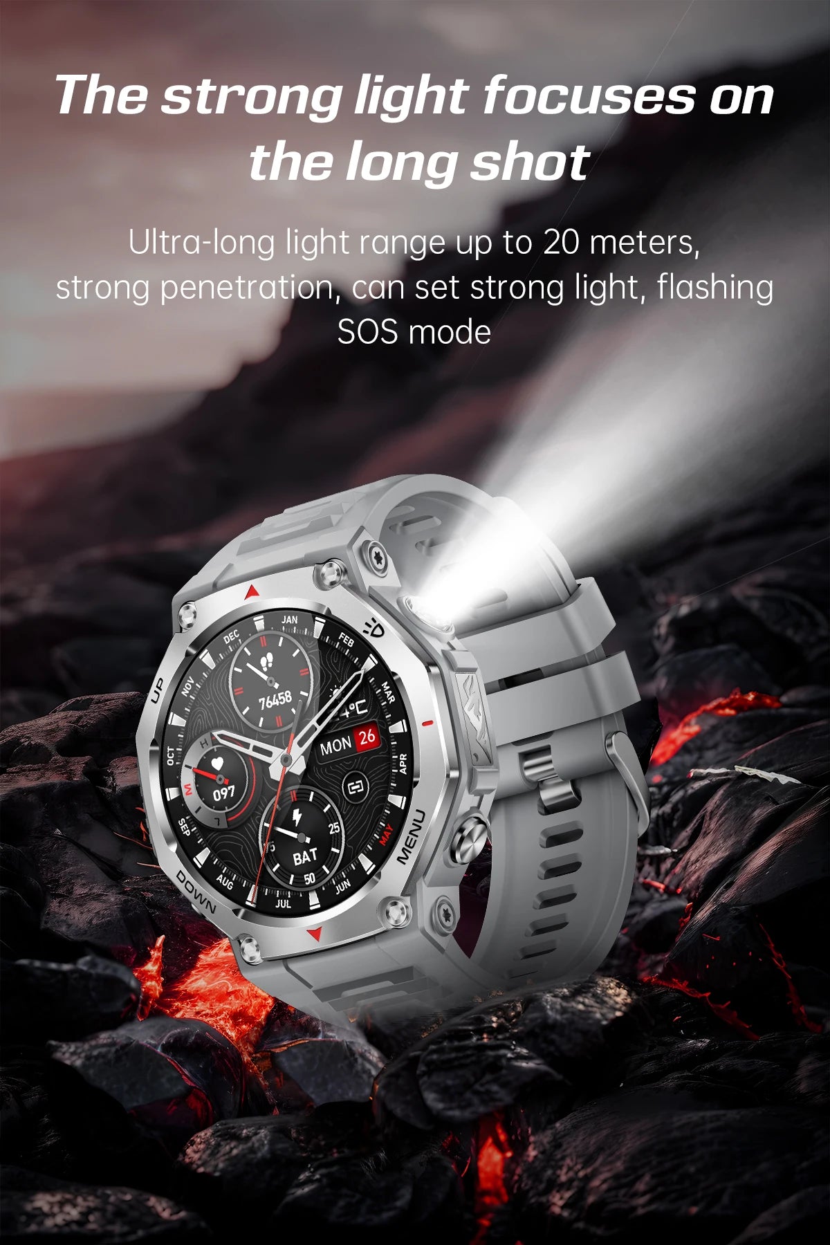 LIGE New 1.43 inch AMOLED Screen Smart Watch 525mAh Big Battery BT Call IPX8-5ATM Waterproof Sports Smartwatch For Android ios