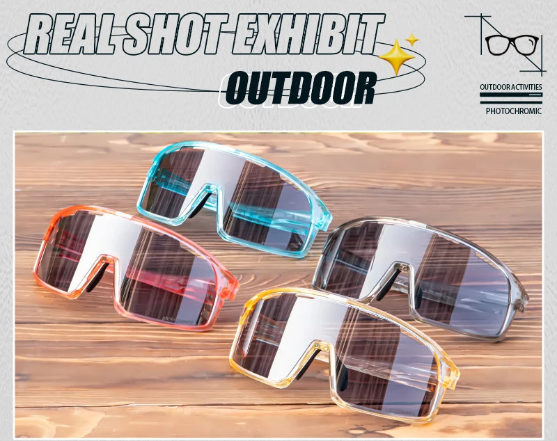 SCVCN New Photochromic Glasses Cycling Sunglasses Men Outdoor Sports Glasses Women Driving Bicycle Eyewear UV400 Hiking Goggles