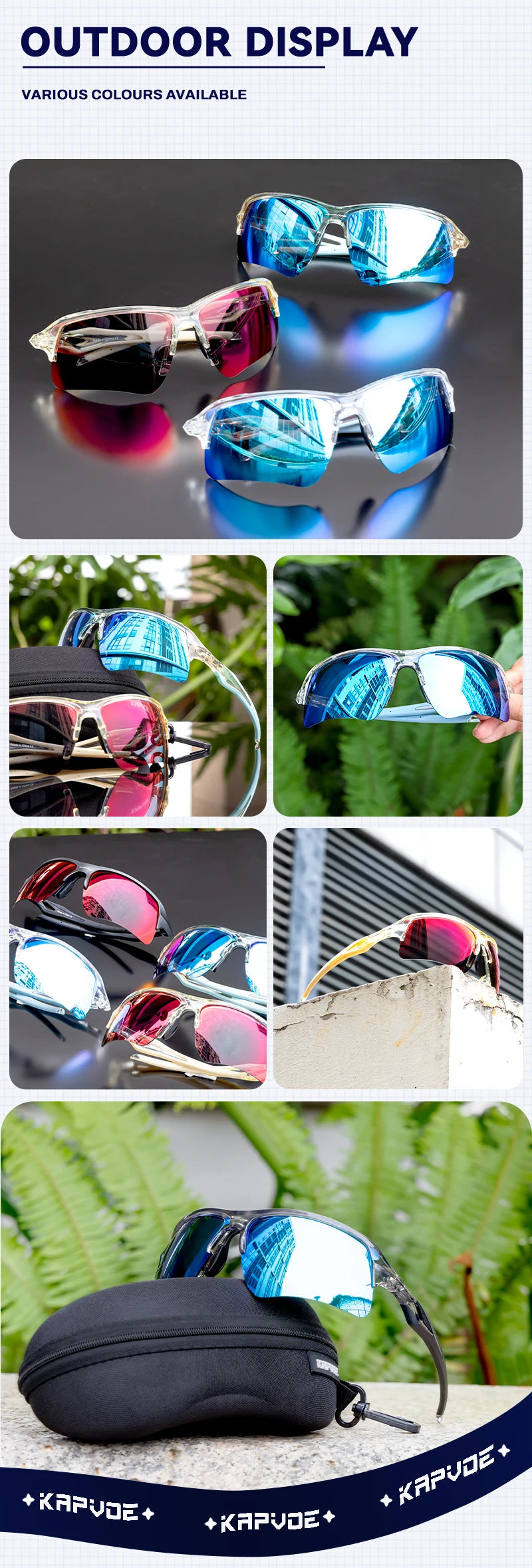 Kapvoe Men Outdoor Polarized Sunglasses Bicycle Cycling Glasses MTB Driving Bike Eyewear Women Sports Running UV400 Goggles New