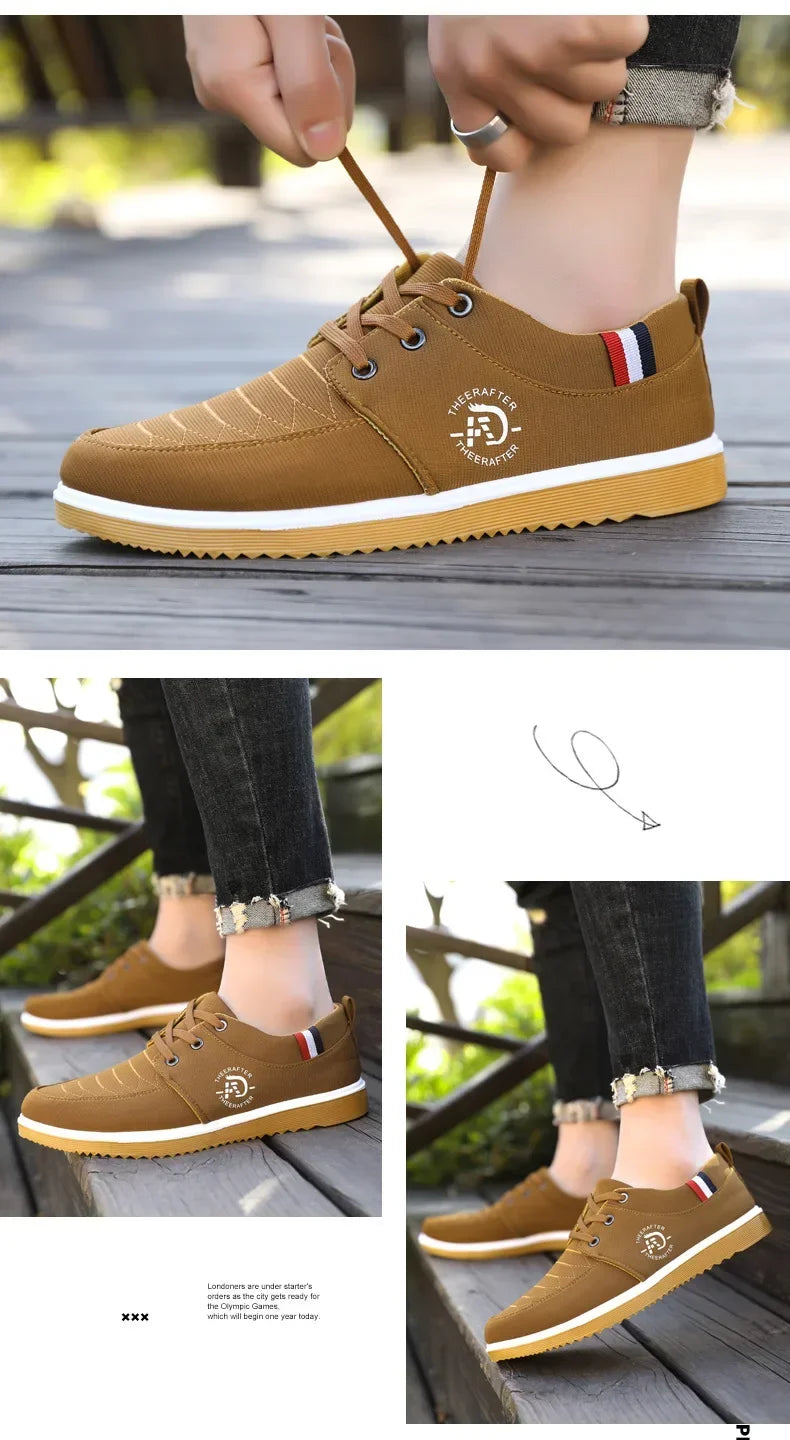 Man Canvas Shoes Fashion Platform Sneakers for Men Casual Walking Breathable Shoes Male Loafers Zapatillas Hombre 2025