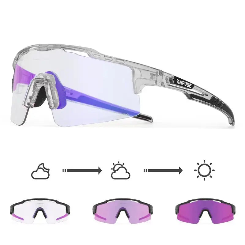 KAPVOE Photochromic Cycling Glasses Outdoor Sports Sunglasses for Man Bicycle Eyewear MTB Cycling Women Road Bike UV400 Goggles