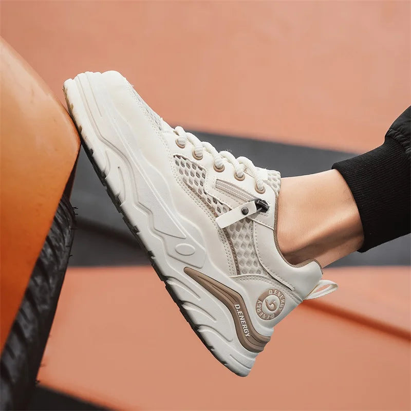 Men's breathable mesh casual sports shoes summer new walking shoes fashion trendy shoes soft-sole student sneakers running shoes