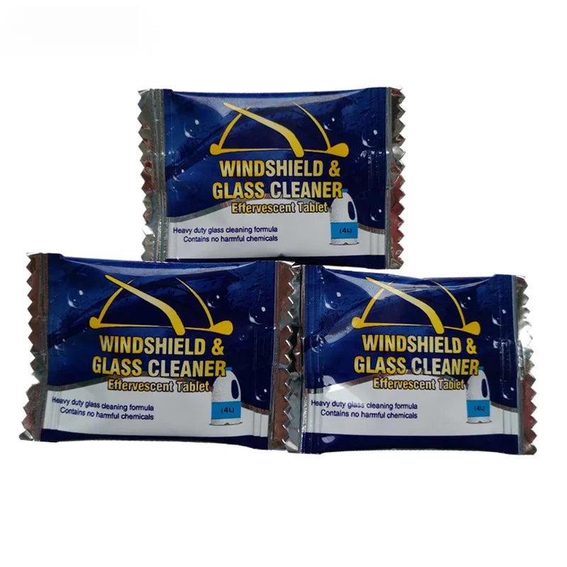 All-Season Windshield Washer Effervescent Tablet (Solid Concentrate) Shellac-Free Formula
