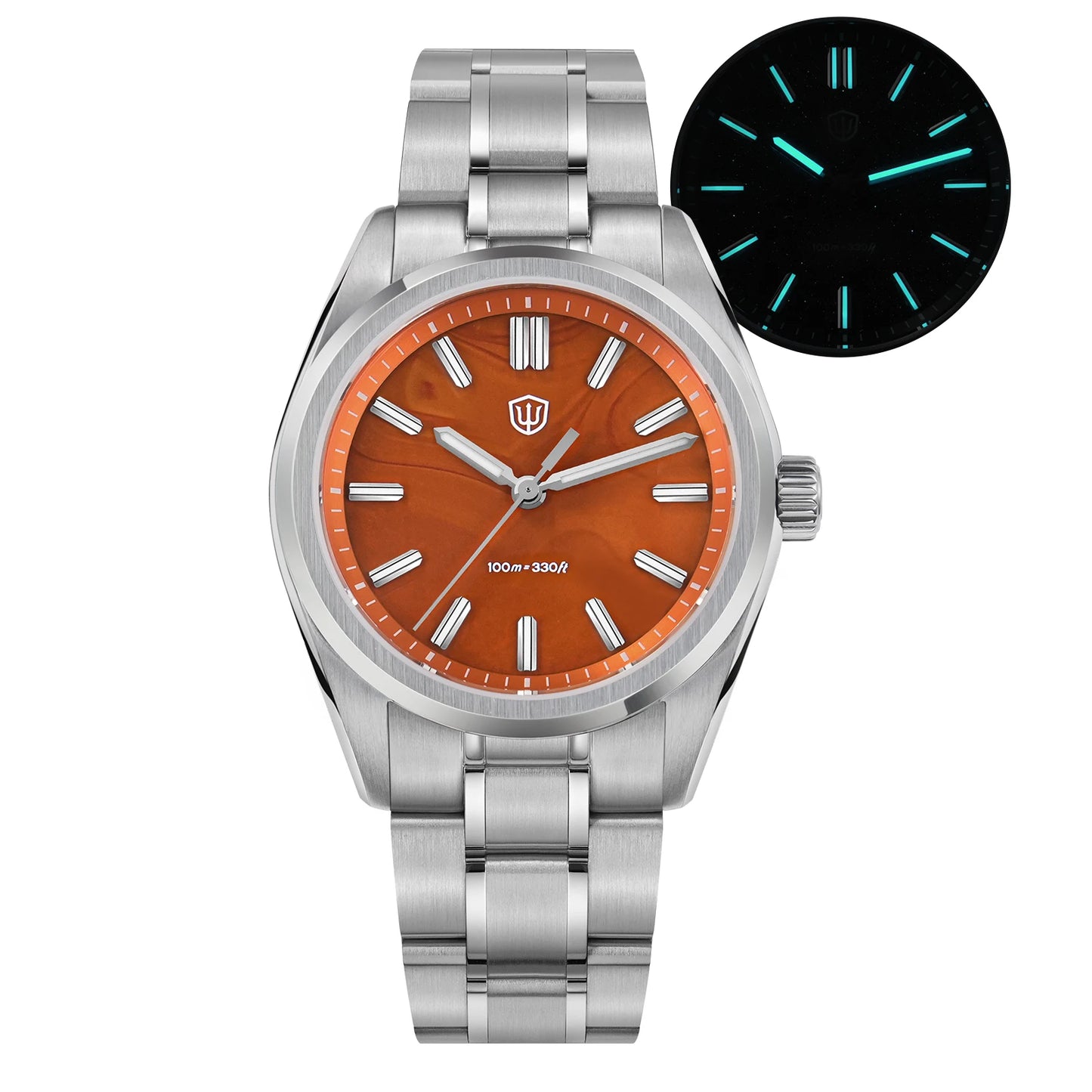 Watchdives WD0003B Original Design Aventurine Dial Men Watch VH31 Sweep Seconds Quartz Movement 36mm Watches Luminous Waterproof