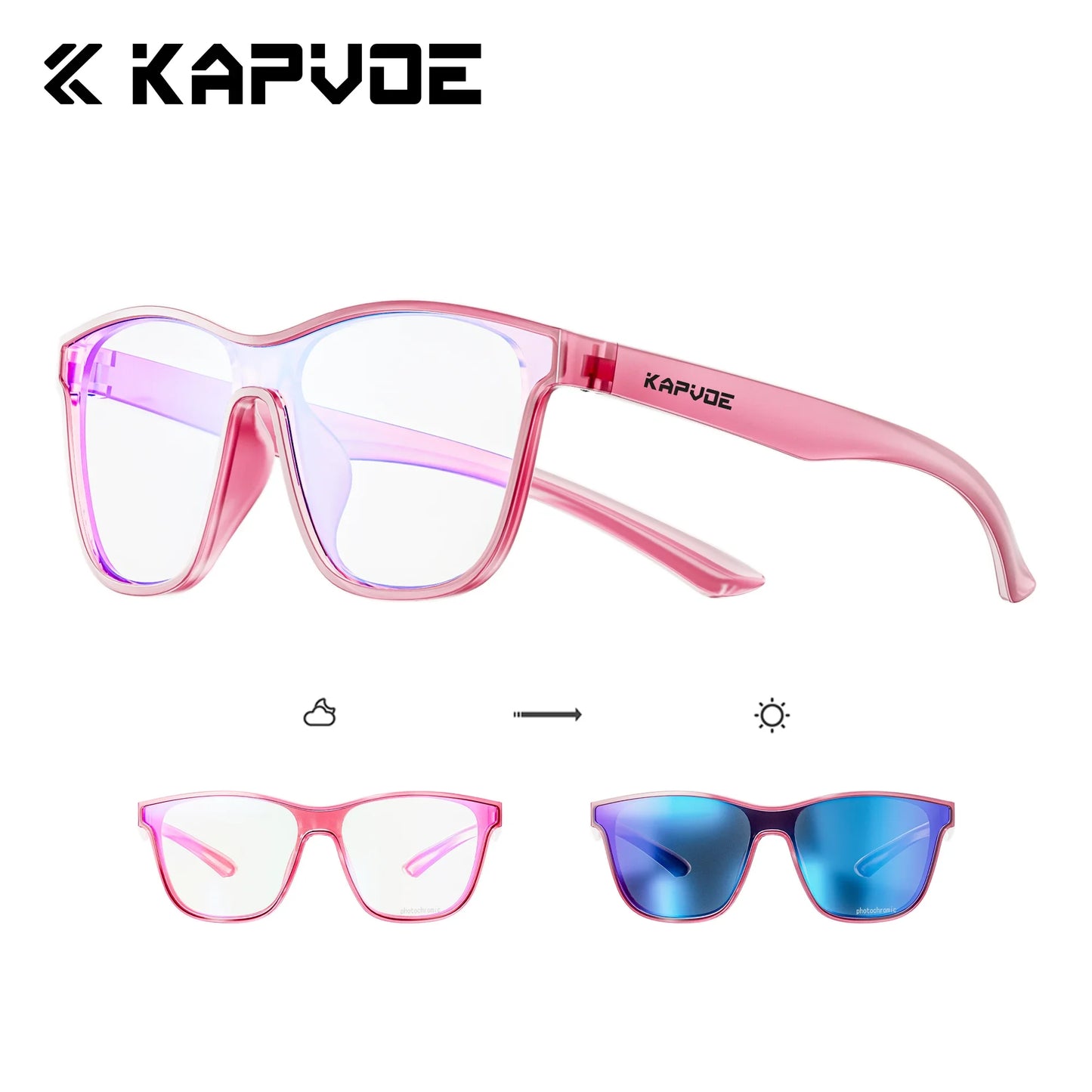 Kapvoe Photochromic Polarized Sunglasses For Men And Women Driving Glasses Glasses Sports Glasses Running Lightweigh Glasses