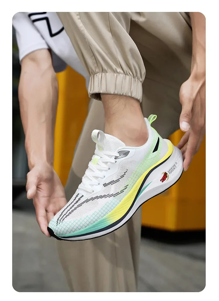New Red Rabbit 7 Couple Carbon Board Mesh Breathable Sports Shoes Elderly Trendy Shoes Men's Casual Running Shoes Summer EVA Upp