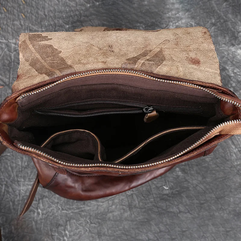 MOTAORA Luxury Genuine Leather Backpack for Women Vintage Embossed Cowhide Shoulder Bag Feather Design Leisure Purse Ladies