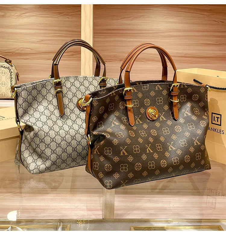 Women’s Light Luxury Retro Handbag – Large Capacity Shoulder & Crossbody Tote – 2025 High-End Fashion